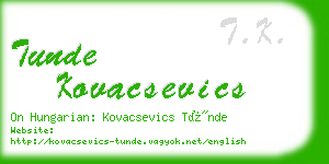 tunde kovacsevics business card